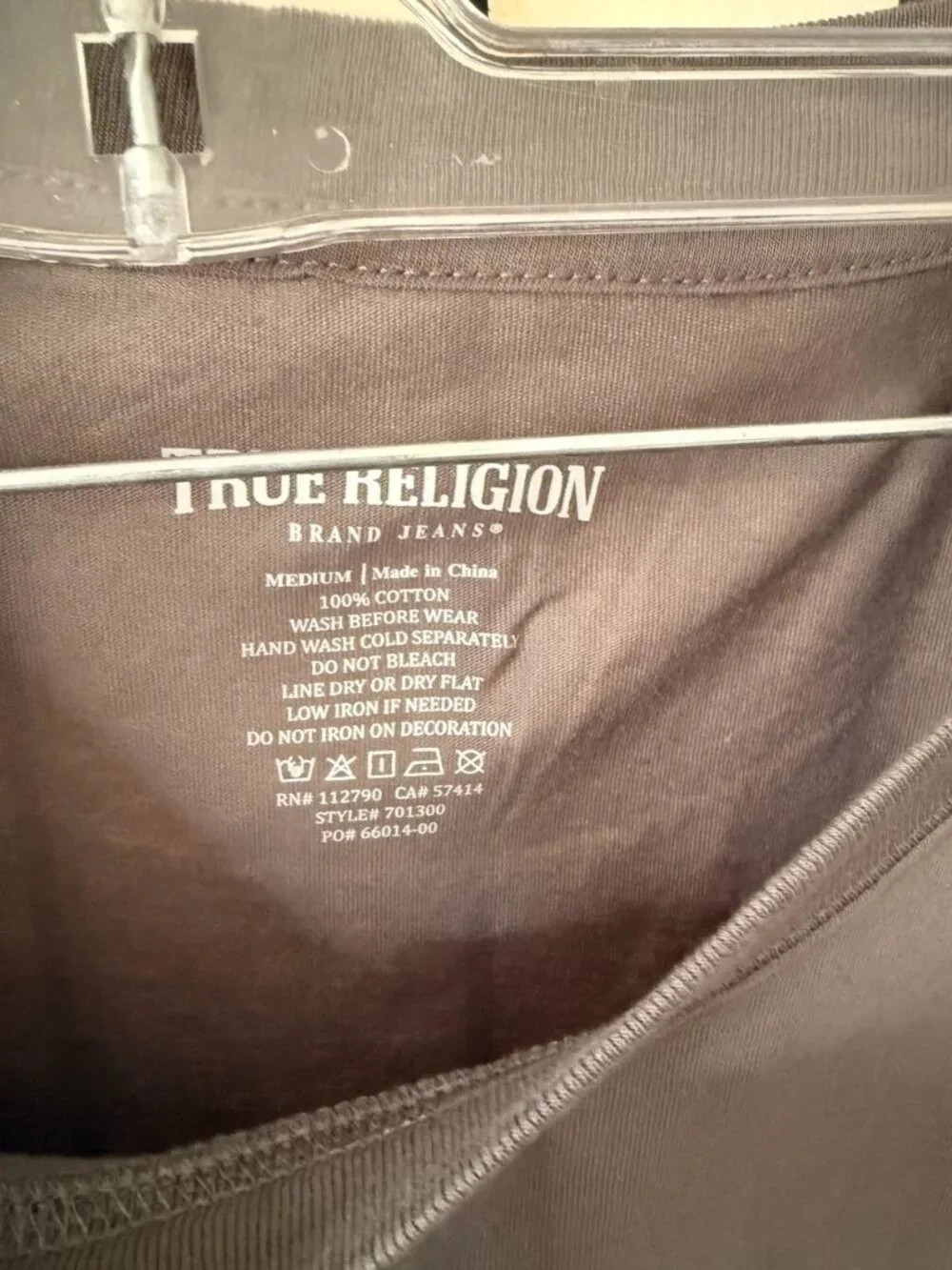 True Religion NWT Studded Buddha Graphic T-Shirt Grey Men’s M Y2K